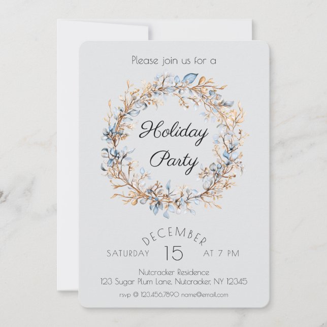 Watercolor Nutcracker Holiday Party Invitation (Front)