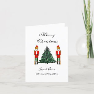 Watercolor Nutcracker Merry Christmas Festive Holiday Card