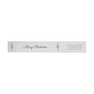 Watercolor Nutcracker Merry Christmas Wrap Around Label