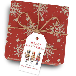 Watercolor Nutcracker Modern Minimal Christmas Gift Tags