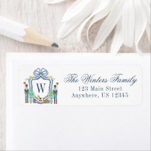 Watercolor Nutcracker Monogram Crest Christmas