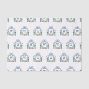 Watercolor Nutcracker Monogram Crest Christmas Tissue Paper