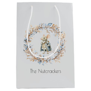 Watercolor Nutcracker Mouse King Christmas Medium Gift Bag