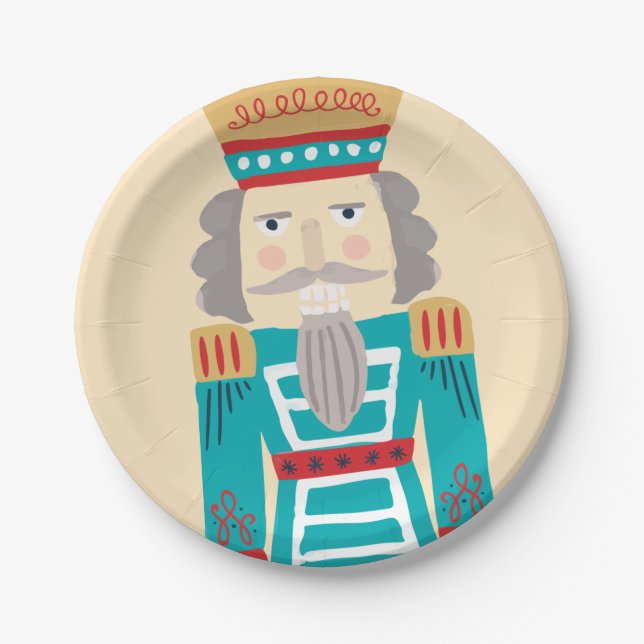 Watercolor Nutcracker Paper Plate (Front)