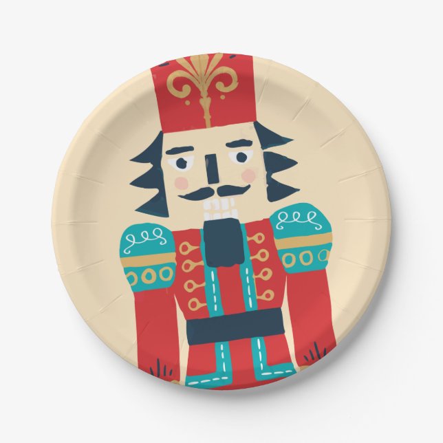 Watercolor Nutcracker Paper Plates (Front)