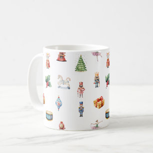 Watercolor Nutcracker Pattern Coffee Mug