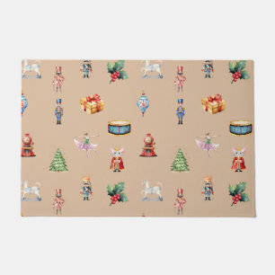 Watercolor Nutcracker Pattern Doormat