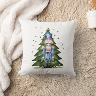 Watercolor Nutcracker Throw Pillow