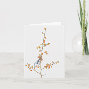 Watercolor Nuthatch Bird Note Card