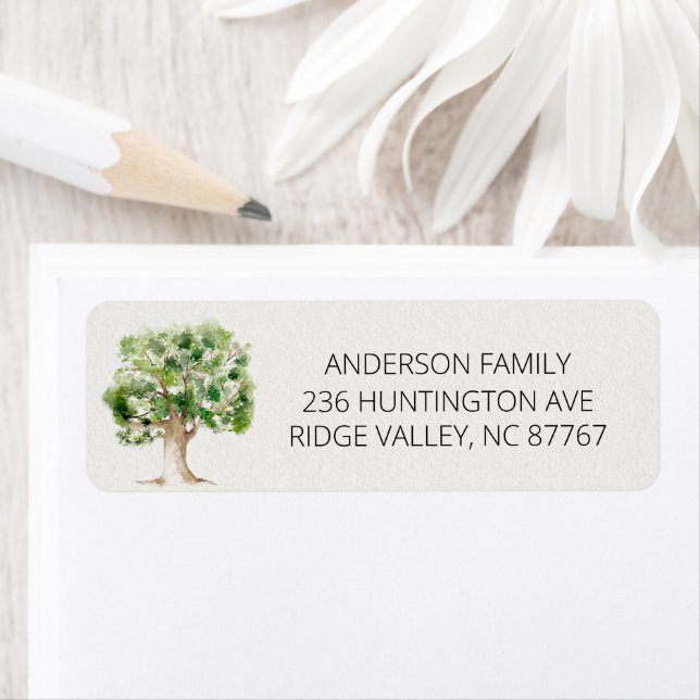 Watercolor Oak Tree New Address Label (Insitu)