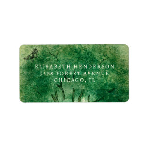 Watercolor Oak Tree Retro Rustic Family Reunion Label