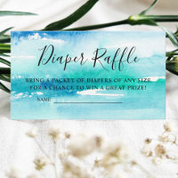 Watercolor Ocean Baby Shower Diaper Raffle