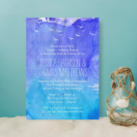Watercolor Ocean Beach Couple's Wedding Shower