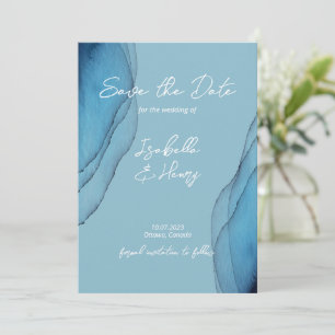  Watercolor ocean blue aquamarine   Save The Date