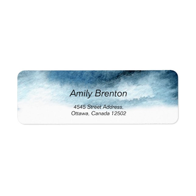 Watercolor ocean-blue marine label (Front)