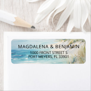 Watercolor Ocean Coastal On the Beach Wedding