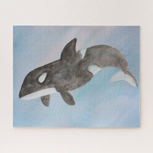 Watercolor Ocean Killer Whale Orca Jigsaw Puzzle