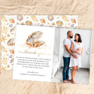 Watercolor Ocean Little Pearl Photo Shower Card