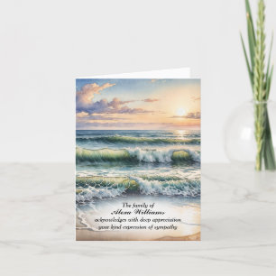 Watercolor Ocean Surf Sympathy Thank You Card