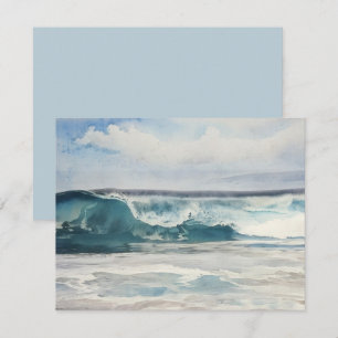 Watercolor Ocean Wave Art Note Card Set