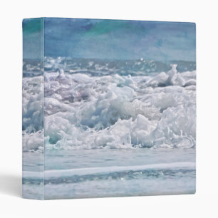 Watercolor Ocean Waves Binder Notebook