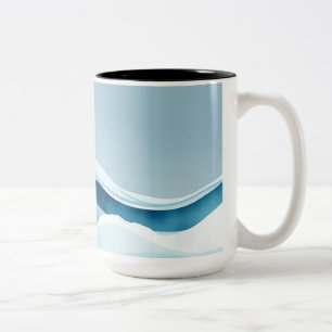 Watercolor Ocean Waves Two-Tone Coffee Mug