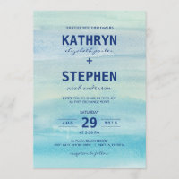 Watercolor Ocean Wedding Invitations