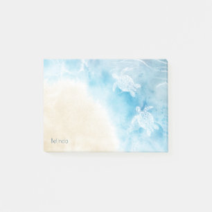 Watercolor Ocean White Turtle Post-it Notes