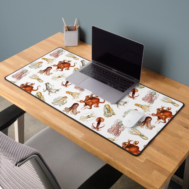 Watercolor Octopus Cephalopod Ocean Animals  Desk Mat (Office 2)