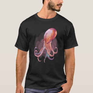 Watercolor Octopus Deep Ocean Creatures and Rift L T-Shirt