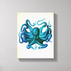 Watercolor Octopus Illustration Canvas Print