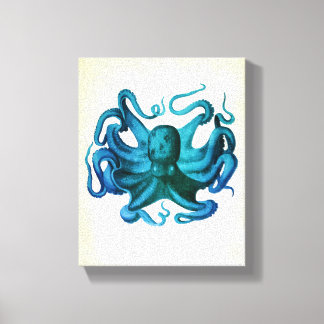 Watercolor Octopus Illustration Canvas Print