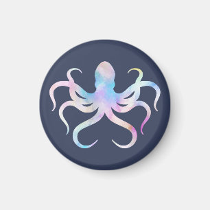 Watercolor octopus magnet
