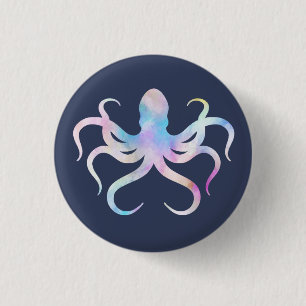 Watercolor octopus notebook T-Shirt Keychain 1 Inch Round Button