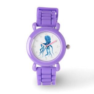 Watercolor octopus silhouette watch