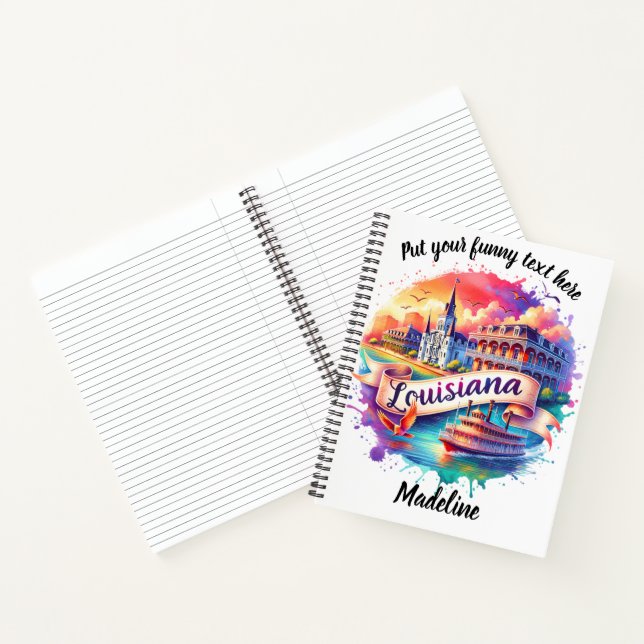 Watercolor of Louisiana on notebook (Inside)