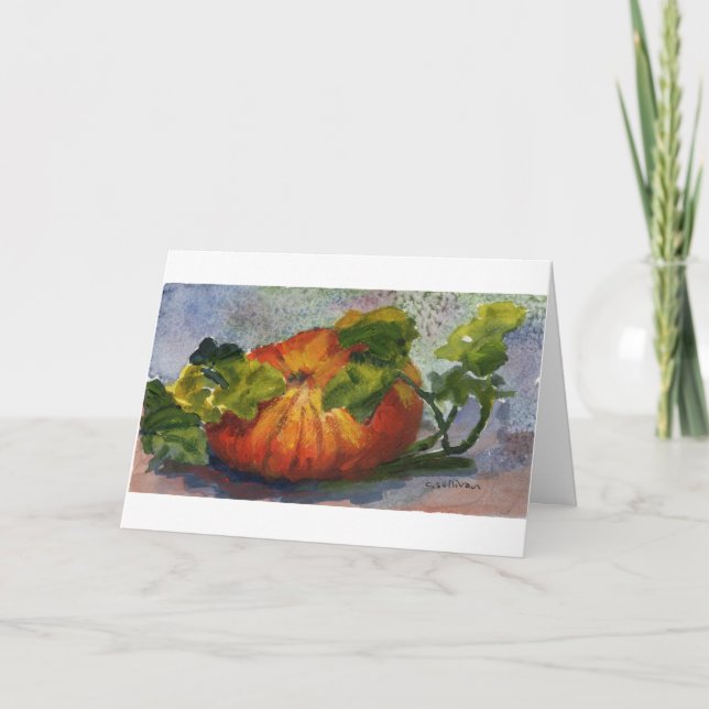 watercolor of pumpkin card (Front)