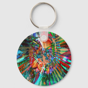Watercolor of Rainbows Keychain