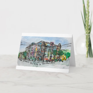Watercolor of SF Women's Building on Greeting Card