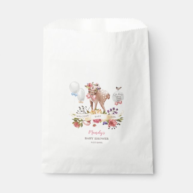 Watercolor Oh Deer Baby Shower Favour Bag (Front)