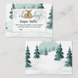 Watercolor Oh Deer Winter Wonderland Diaper Raffle Enclosure Card