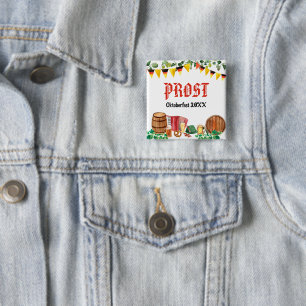 Watercolor Oktoberfest German 2 Inch Square Button