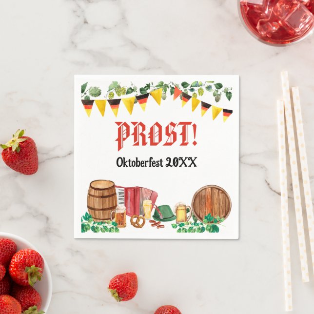 Watercolor Oktoberfest German Party Napkin (Insitu)