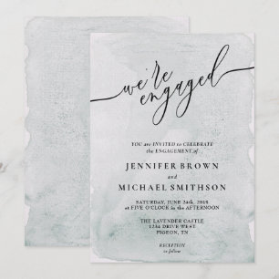 Watercolor Old Paper Signature Engaged Invitation