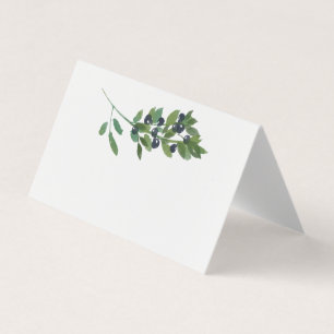 Watercolor Olive Branch Boho Wedding Seating Card