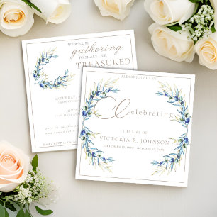 Watercolor Olive Branch Celebration of Life Invitation