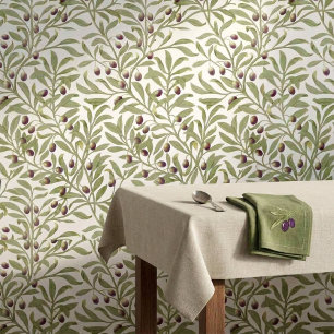 Watercolor Olive Branch Green Sage Botanical Wallpaper