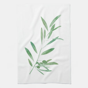 Watercolor Olive Branch Kitchen Towel