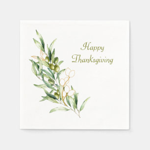 Watercolor Olive Branch Napkin