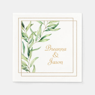 Watercolor Olive Branch Napkin